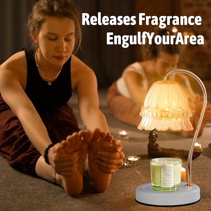 GEEZO Fragrance Candle Warmer Lamp，Electric Candle Warmer with Timer & Dimmer，Mom Christmas Birthday Gifts for Women, House Warming Gifts New Home Bedroom Decor-HomvellaHome