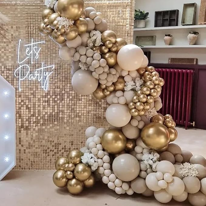 130pcs White Sand Balloons Different Sizes 18" 12" 10" 5" Off White Party Latex Balloons for Birthday Baby Shower Graduation Wedding Gender Reveal Anniversary Party Decorations-HomvellaHome