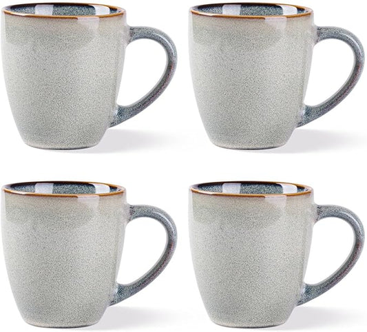 GBHOME Ceramic Coffee Mugs Set of 4, 12oz Stoneware Coffee Mugs Set For Dad Mom Women MEN, Light Weight Coffee Cups for Latte/Tea/Beer/Hot Cocoa, Dishwasher & Microwave Safe-HomvellaHome