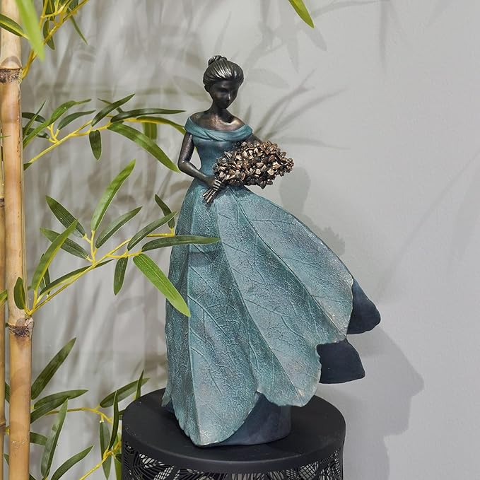 Guichifun Fairy Statue Collection Home Decoration - Leaf Angel Girls Resin Home Garden Patio Decor Memorial Gift for Mom Outside or Inside Outdoor Yard Decorations Figurines 7.5 x 4.5 x 11.5 Inch-HomvellaHome