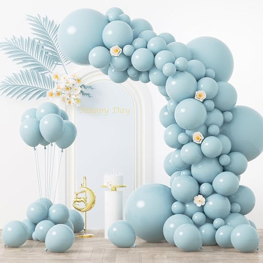 130pcs Pale Aqua Balloons Different Sizes 18" 12" 10" 5" Aqua Blue Latex Balloon Garland Arch Kit for Birthday Baby Shower Graduation Wedding Gender Reveal Anniversary Party Decorations-HomvellaHome