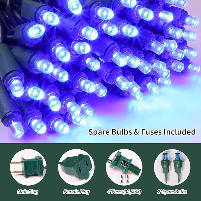 100 Count Blue - String Lights - 21.6FT LED Christmas Lights, Mini led Lights for Indoor Outdoor Home Holiday Party Wedding Independence Day Decoration-HomvellaHome
