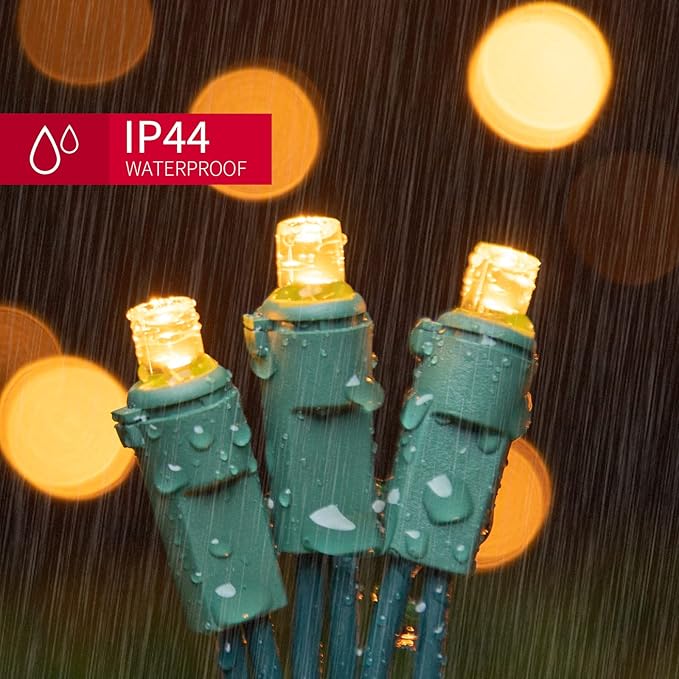 100 Count Yellow - String Lights - 21.6FT LED Christmas Lights, Mini led Lights for Indoor Outdoor Home Holiday Party Wedding Independence Day Decoration-HomvellaHome