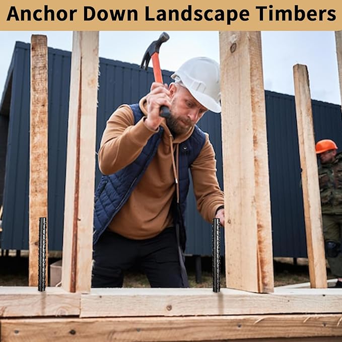 16 inches Rebar Stakes 18-Pack Heavy Duty Ground Stakes Rebar Spikes Garden Stakes Metal Steel Stake for Concrete and Timber Straight Black-HomvellaHome