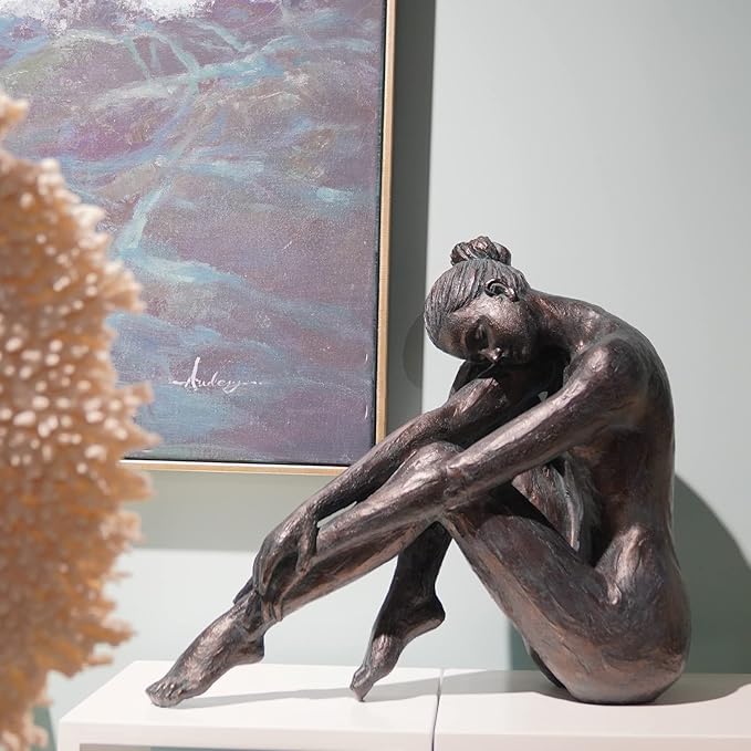 Guichifun Yoga Dancer Statue Home Decoration - Resin Bronze Sculpture Modern Creative Home Garden Statue Handicrafts Art Ware Home Décor Office Room or Outdoor Garden Gifts 16.3 x 7.15 x 13.9 Inch-HomvellaHome