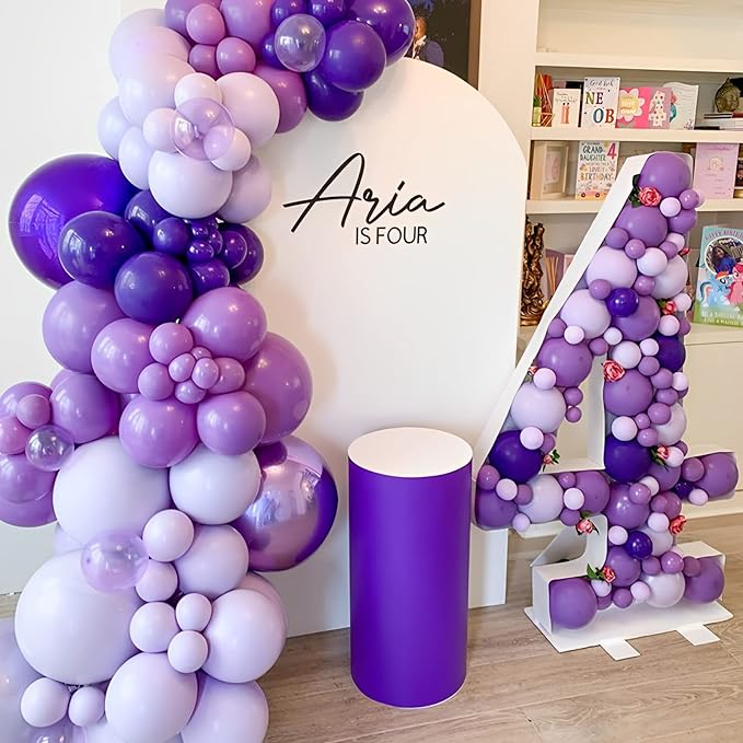 130pcs Dark Purple Balloons Different Sizes 18" 12" 10" 5" Party Latex Balloons for Birthday Halloween Graduation Baby Shower Anniversary Party Decorations-HomvellaHome