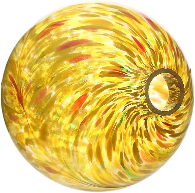 Gazing Ball 10 inch Colorful Glass Gazing Ball for Garden Decor, Indoor Outdoor Glass Gazing Globe Yard Decoration, Yellow-HomvellaHome