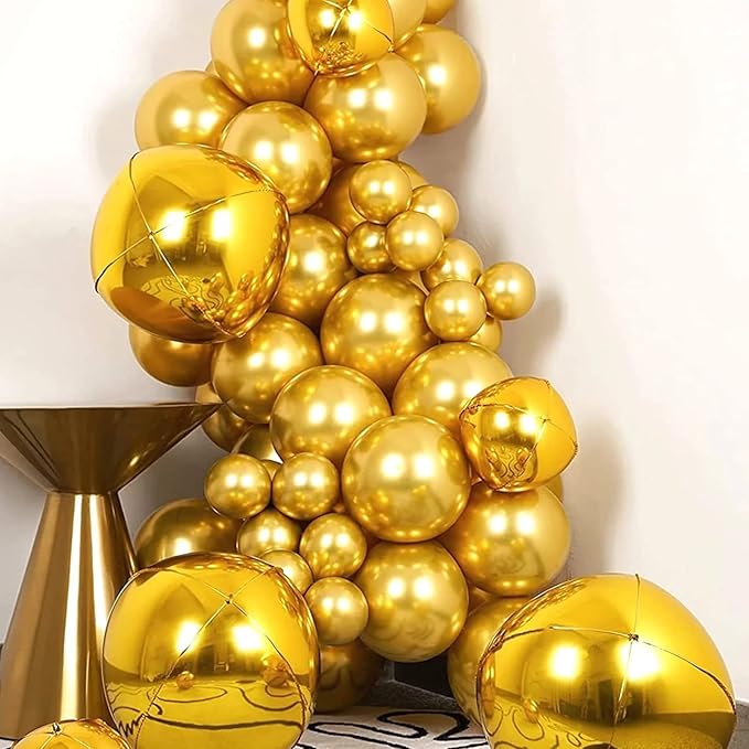 130pcs Metallic Gold Balloons Different Sizes 18" 12" 10" 5" Party Latex Balloons for Birthday Graduation Baby Shower Wedding Anniversary New Year Party Decorations-HomvellaHome