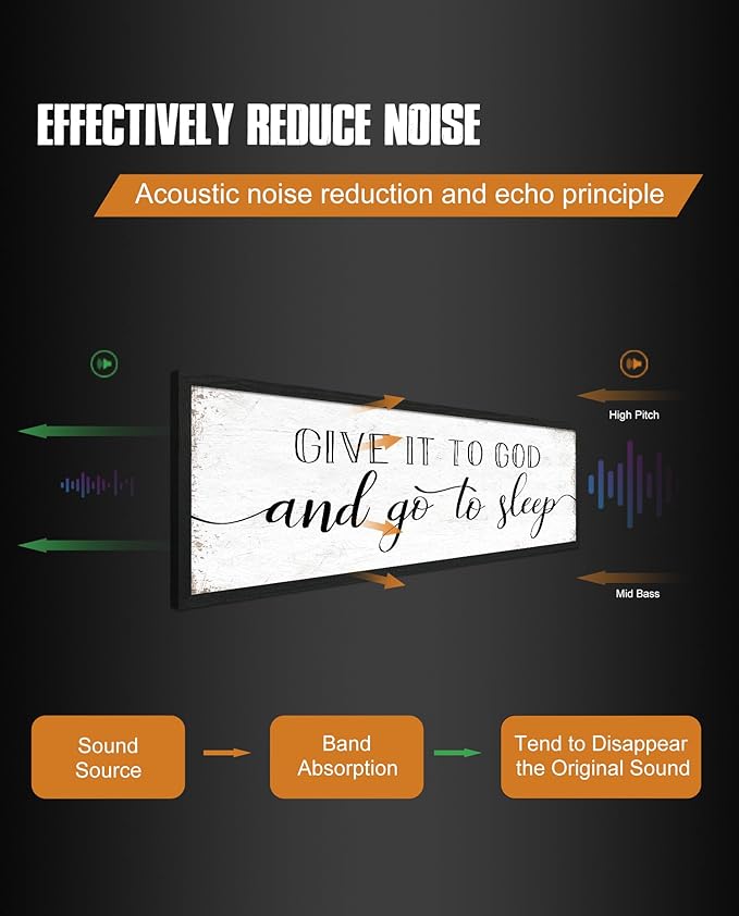 Give It to God and Go to Sleep Sign: Farmhouse Bedroom Wall Decor Above Bed Rustic Country Master Bedroom Framed Hanging Decor Country Plaque 12" x 40"-HomvellaHome