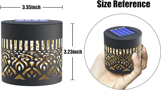 2 Pack Solar Fence Lights Metal Solar Powered Outdoor Deck Step Wall Lights Mandala Theme Waterproof Fence Light for Garden Post Patio Backyard Yard Decor (2 Pack)-HomvellaHome