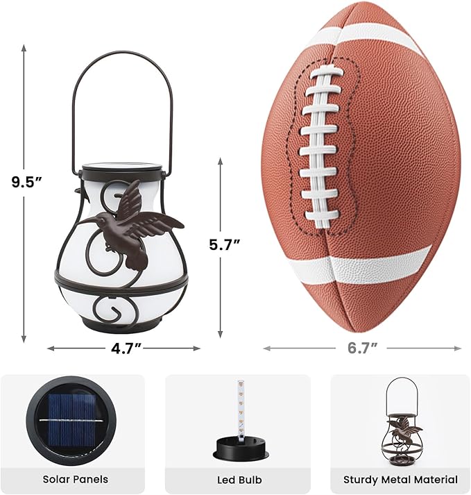 2 Pack Solar Lanterns for Outside Hanging,Solar Garden Lights Outdoor Waterproof with Flickering Flame,Led Lantern for Patio Yard Camping Halloween Decorations,Gardening Gifts for Mom-HomvellaHome