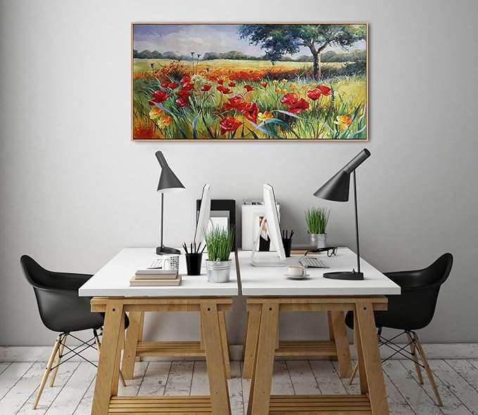 Green Tree Wall Art - Large Canvas for Living Room & Bedroom - Framed 24x48-HomvellaHome