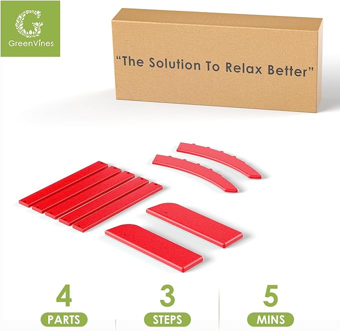 GREENVINES Adirondack-Ottoman | Set of 4 | HDPE Plastic | Outdoor Footrest | All Weather | Foot Rest | Foot Stool | Red | for Adirondack Chair | for Patio Backyard Pool-HomvellaHome