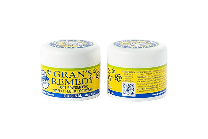 Gran's Remedy Shoe Deodorizer and Foot Powder for Smelly Feet - Effective Shoe Odor Eliminator in Travel Size - Absorbs Sweat and Moisture for Shoes and Feet - Unscented-HomvellaHome