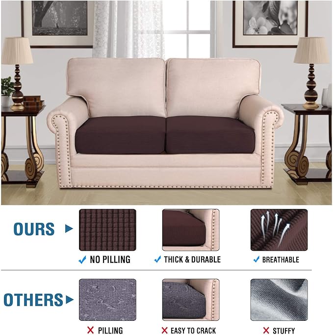 H.VERSAILTEX Super Stretch Stylish Cushions Covers/Furniture Cover Spandex Jacquard Small Checked Pattern Super Soft Slipcover Washable Individual-HomvellaHome