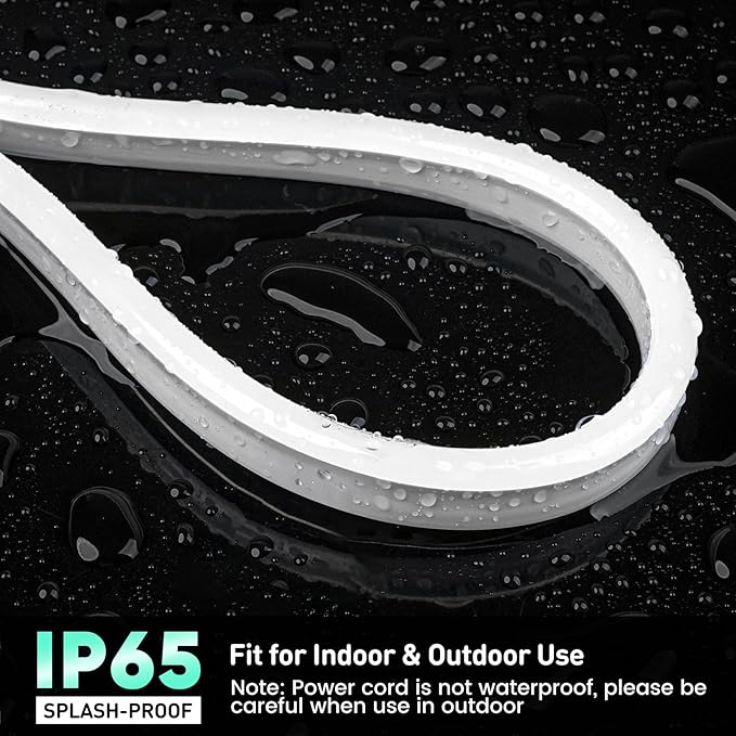 GZBtech RGB LED Neon Rope Lights 133FT/40M, AC 110-120V Waterproof Color Changing LED Rope with Remote Controller, Dimmable Multi Color Neon Rope Lighting for Indoor Outdoor Commercial Use-HomvellaHome