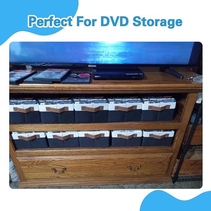 GhvyenntteS Storage Baskets for Organizing, Fabric Storage Bins with Leather H&les, Foldable Rectangular Storage Baskets for Shelves, Closets, Home, Office(Black/White, 6 Pack)11.8X7.9X5.1 in-HomvellaHome