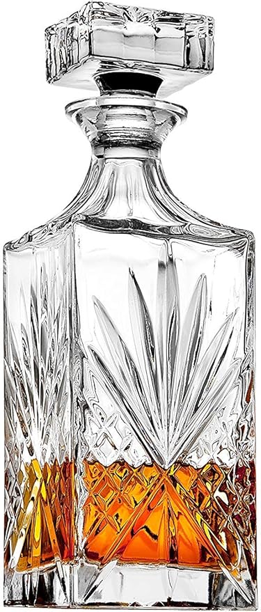 Godinger Dublin Whiskey Decanter, Liquor Decanter with 4 Double Old Fashioned Glasses, Barware, Glassware & Drinkware, for Whiskey, Liquor, Scotch & More, 750ML-HomvellaHome