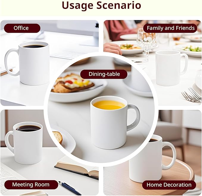 11oz White Ceramic Sublimation Coffee Mug in White Gift Box, White, Case of 6-HomvellaHome