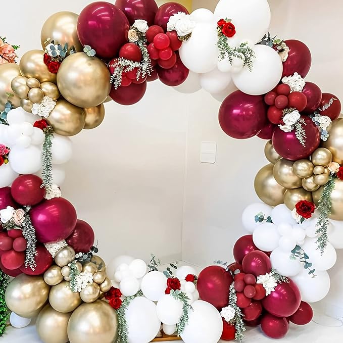 130pcs Burgundy Balloons Different Sizes 18" 12" 10" 5" Wine Red Balloons for Birthday Graduation Bride Baby Shower Wedding Decorations-HomvellaHome