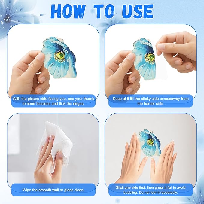 Glow in The Dark Butterfly Flower Wall Decals Glowing Luminous Butterflies Removable Self-Adhesive Wall Stickers for Girls Bedroom Nursery Living Room Decor 4 Sheets (Butterfly 3)-HomvellaHome