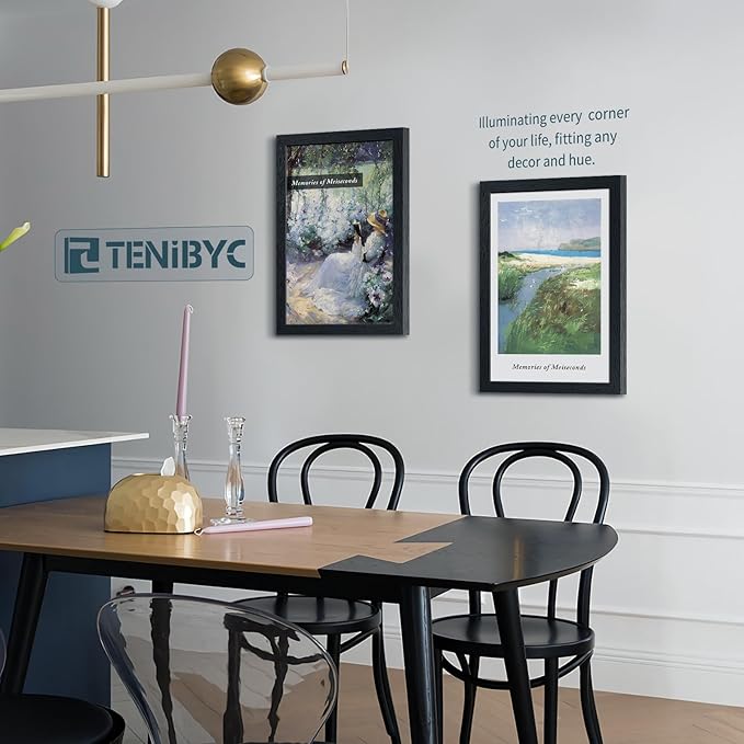 13x19 Picture Frame 3 pk, Textured Black Solid Wood Poster Frame, HD Tempered Glass, Wall Gallery Frame-HomvellaHome