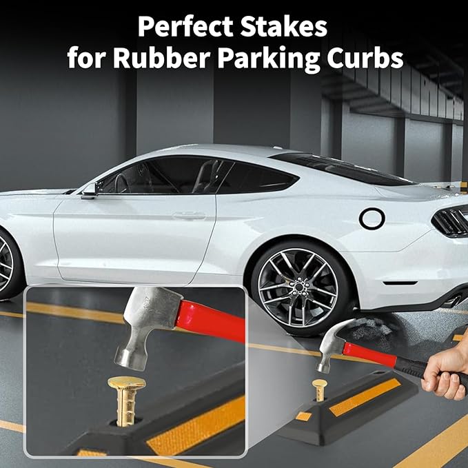 16 Inch Rebar Stakes (20 Pack) 1/2 Inch Diameter Galvanized Steel Ground Anchors Heavy Duty Anchoring Spikes for Speed Bump, Parking Curb and Tent-HomvellaHome