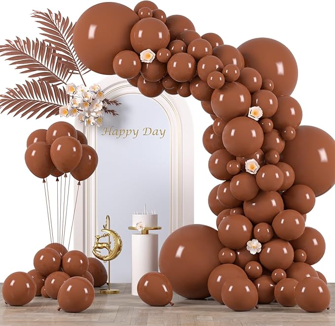 130pcs Coffee Brown Balloons Different Sizes 18" 12" 10" 5" Tan Latex Balloon Garland Arch Kit for Birthday Baby Shower Graduation Wedding Gender Reveal Anniversary Party Decorations-HomvellaHome