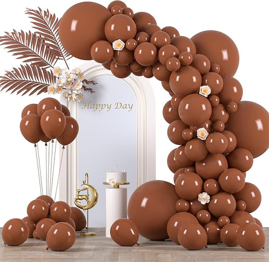 130pcs Coffee Brown Balloons Different Sizes 18" 12" 10" 5" Tan Latex Balloon Garland Arch Kit for Birthday Baby Shower Graduation Wedding Gender Reveal Anniversary Party Decorations-HomvellaHome