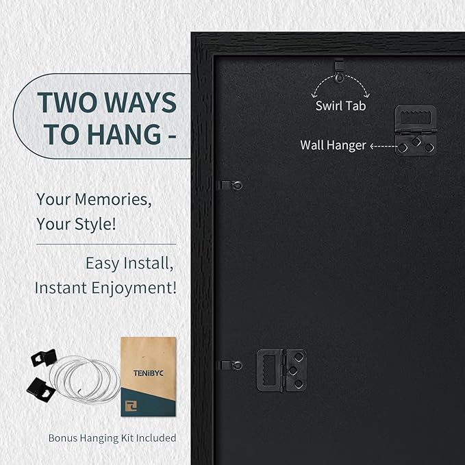 12x18 Poster Frame Set - 3 Pack, Textured Black Solid Wood with HD Tempered Glass, Wall Gallery Picture Photo Frame-HomvellaHome