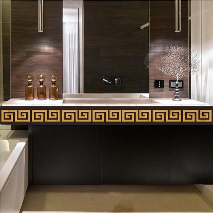 15 Pcs DIY Geometric Shape Acrylic Decorative Mirror Stickers Removable Adhesive Wall Mirror Décor for Living Room Home Background (Gold,3.15 * 7.87inches)-HomvellaHome