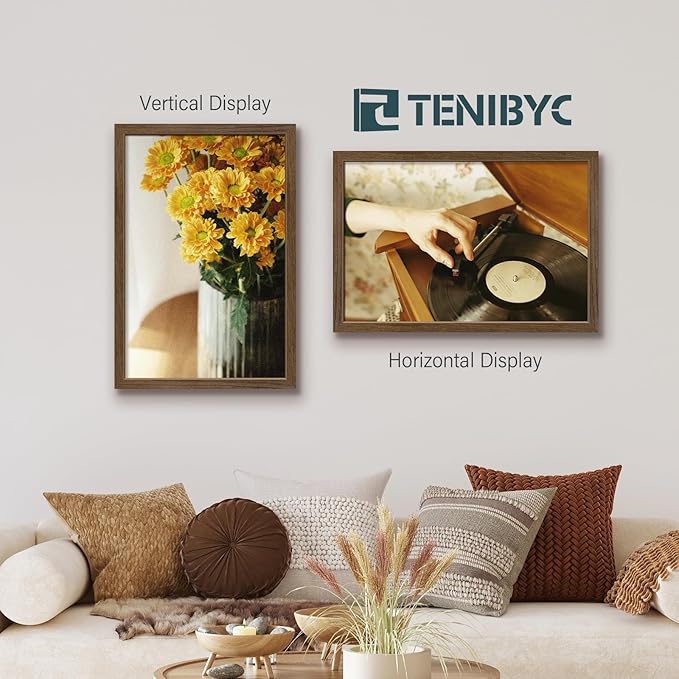 16x24 Poster Frame 3 Pack - Brown Woodgrain, Wood Poster Frame, Gallery Picture Frame - Wall Hanging-HomvellaHome