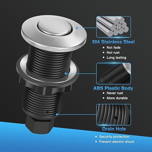 Garbage Disposal Air Switch Kit, UL Certified Professional Garbage Disposal Switch Button Power Module, Sink Top Waste Disposer On/Off Switch-HomvellaHome