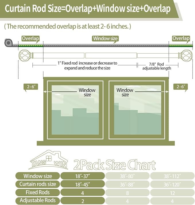 Gold Adjustable Curtain Rods for Windows:Farmhouse Heavy Duty Curtain Rod for Bedroom Living Room,Boho Decorative Rustic Drapery Rod with Vintage Coastal Texture Finial,Brass Gold 2Pack 18-45"-HomvellaHome