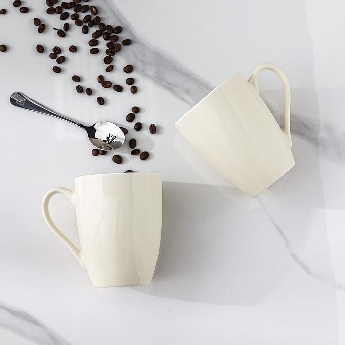 GBHOME 16oz Coffee Mugs Set of 6, Large Ceramic Coffee Mugs for Man, Woman, Dad, Mom, Modern Coffee Mugs Set with handle for Tea/Latte/Cappuccino/Milk/Cocoa. Dishwasher&Microwave Safe,Beige-HomvellaHome