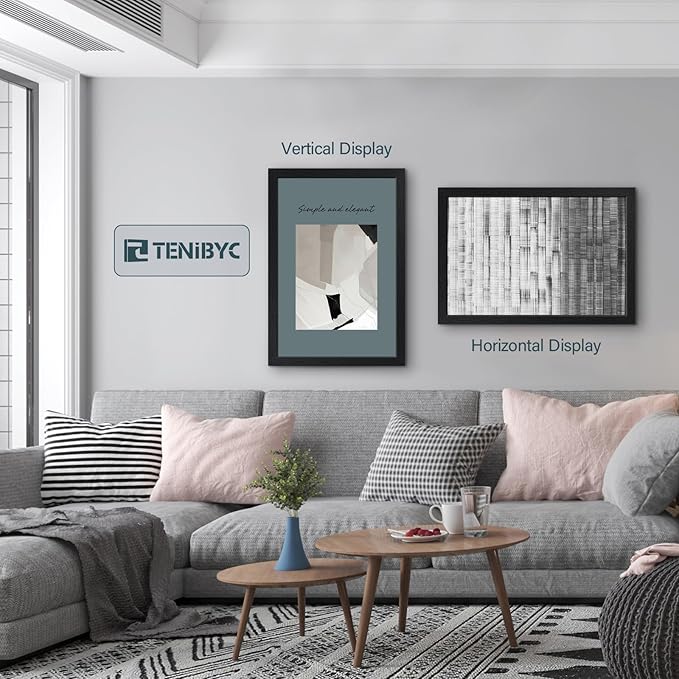 16x24 Poster Frame 3 Pack - Black, Textured Solid Wood Picture Frame, Wall Gallery Photo Frame-HomvellaHome