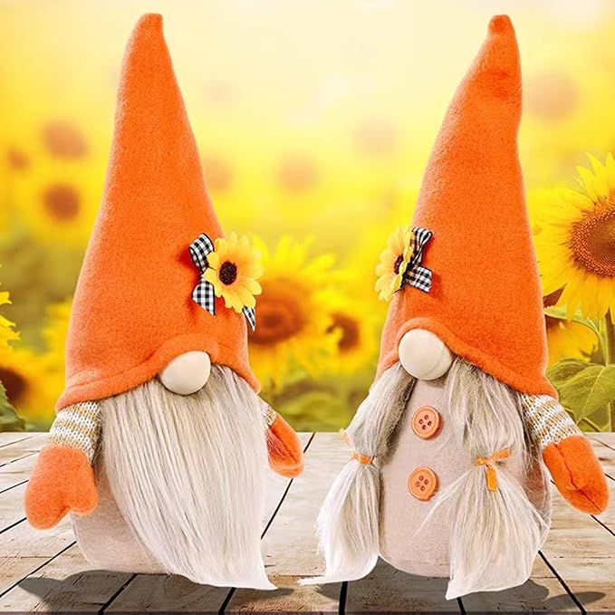 Gnomes Plush Decorations,Fall Decor Fall Gnome Plush Decoration for Home,Handmade Swedish Tomte Doll Mr and Mrs Scandinavian Gnomes,Fall Home Decor Thanksgiving Gnome Table Decorations,Girl-HomvellaHome