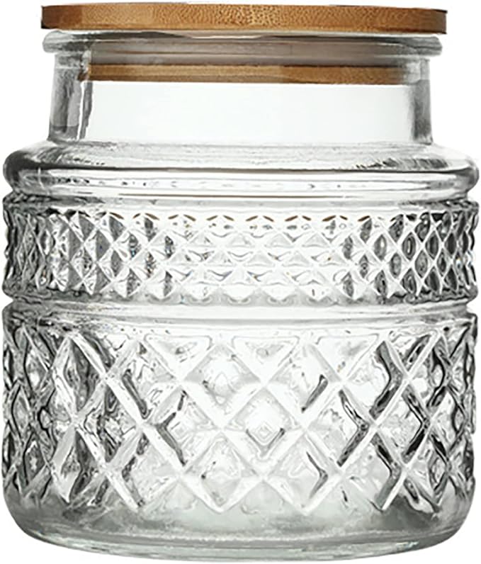 Glass Storage Jar, 38 FL OZ, Food Canisters with Bamboo Lid, Kitchen Containers Decorative Airtight Glass Jars For Cereal Nuts Snack Candy Cookies Coffee Tea-HomvellaHome