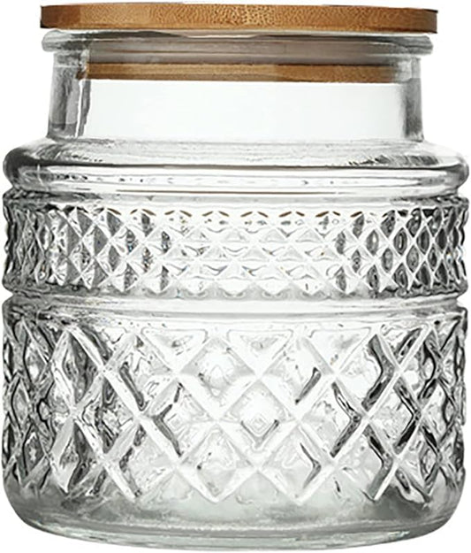 Glass Storage Jar, 38 FL OZ, Food Canisters with Bamboo Lid, Kitchen Containers Decorative Airtight Glass Jars For Cereal Nuts Snack Candy Cookies Coffee Tea-HomvellaHome