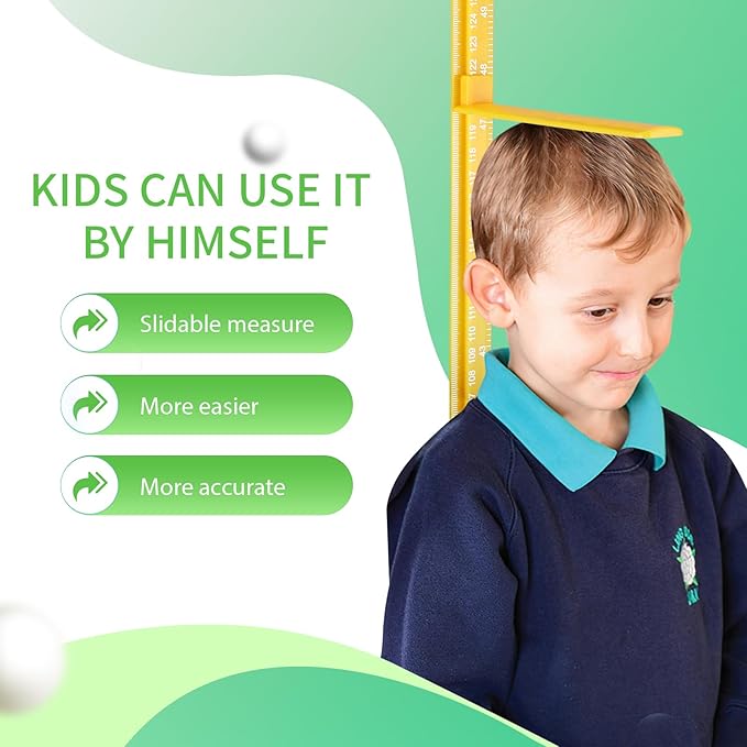 Growth Chart for Wall, Children Height Measurement,3D Removable Growth Height Chart,Splicing Height Ruler for Kids Baby Nursery 79 inch (Yellow)-HomvellaHome