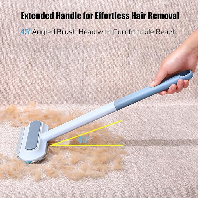 1 PCS Pet Hair Remover for Furniture,4 in 1 Reusable Lint Brush with 17-Inch Handle, Washable Tool for Dog and Cat Hair on Couches, Carpets, Clothes, Bedding, and Cars-HomvellaHome