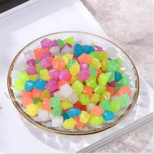 Glow in The Dark Rocks, 500PCS Fairy Garden Decorations Stones, Outdoor Decor for Mixd Color Luminous Pebble Stones for Plants/Backyard/Aquarium (1, Mixd, 500)-HomvellaHome