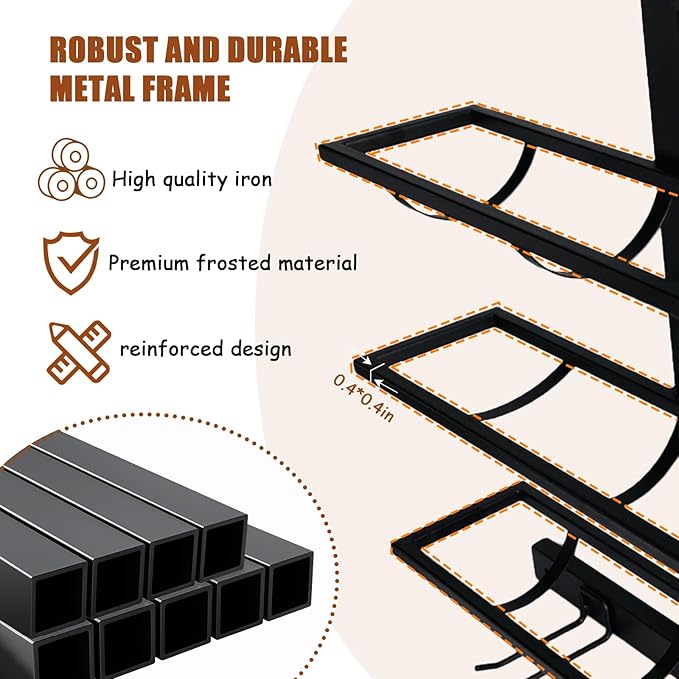 10 Bottle Wall Mount Wine Rack with Wine Glass Holder, Metal Wine Wall Rack, Wall Racks for Wine Bottles Display and Storage, Hanging Bottle Organizer for Living Dining Room Wine Cellar Bar (Black)-HomvellaHome