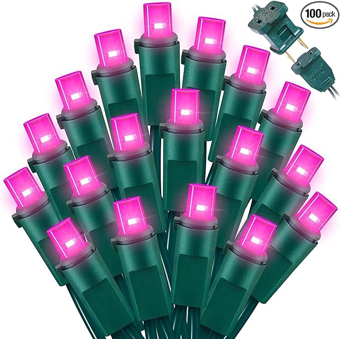 100 Count Pink - 21.6FT LED String Lights, Mini LED Lights for Indoor/Outdoor Home Holiday Party Wedding Independence Day Decoration-HomvellaHome