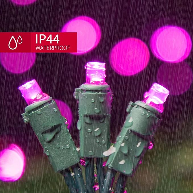 100 Count Pink - 21.6FT LED String Lights, Mini LED Lights for Indoor/Outdoor Home Holiday Party Wedding Independence Day Decoration-HomvellaHome