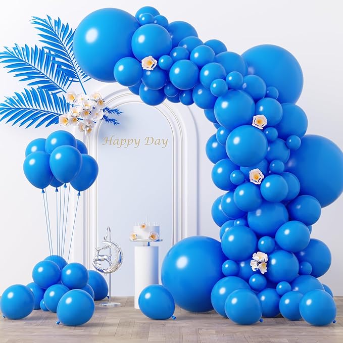 130pcs Blue Balloons Different Sizes 18" 12" 10" 5" Matte Blue Latex Balloon Garland Arch Kit for Birthday Baby Shower Graduation Wedding Gender Reveal Anniversary Party Decorations-HomvellaHome