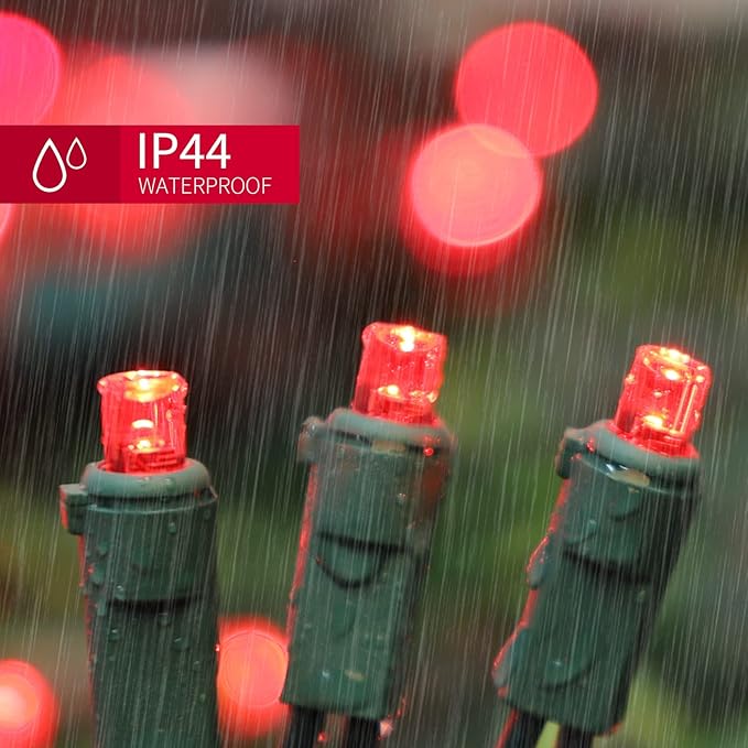 100 Count Red -String Lights - 21.6FT LED Christmas Lights, Mini led Lights for Indoor Outdoor Home Holiday Party Wedding Independence Day Decoration-HomvellaHome