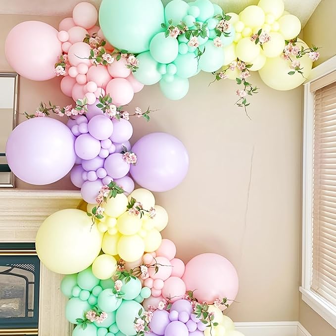 130pcs Pastel Balloons Different Sizes 18" 12" 10" 5" Macaron Latex Balloon Garland Arch Kit for Birthday Easter Baby Shower Graduation Wedding Gender Reveal Anniversary Party Decorations-HomvellaHome