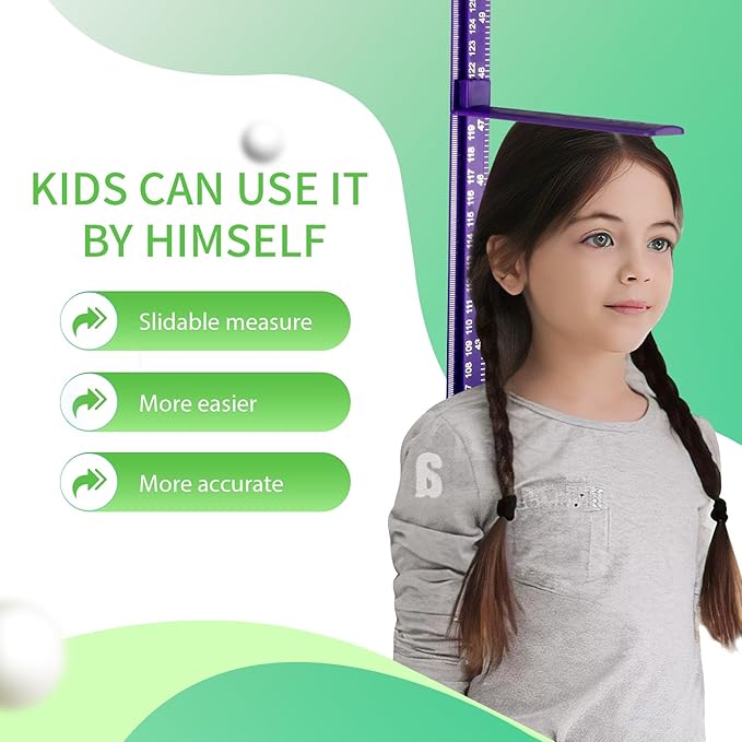 Growth Chart for Wall, Children Height Measurement,3D Removable Growth Height Chart,Splicing Height Ruler for Kids Baby Nursery 79 inch (Purple)-HomvellaHome
