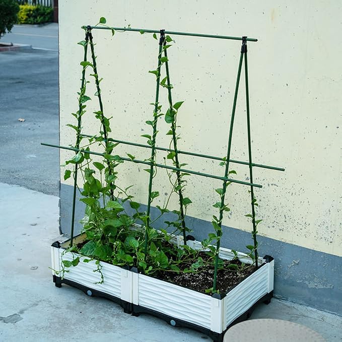 Garmeinea Garden Stakes 24 Inches Plastic Coated Steel Plant Stakes for Growing Climbing Plants, Pack of 25-HomvellaHome